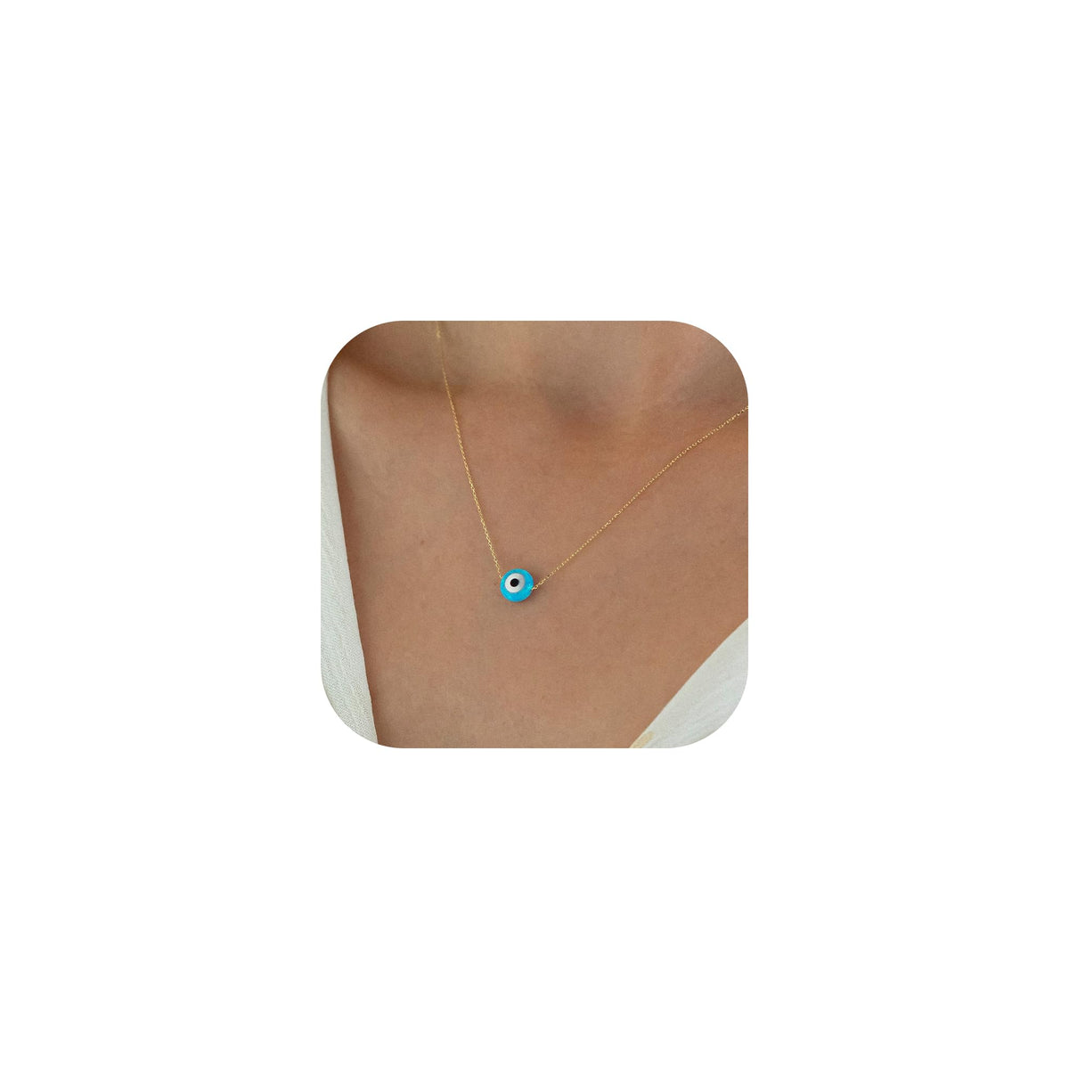 18K Gold Plated Evil Eye Charm Necklace