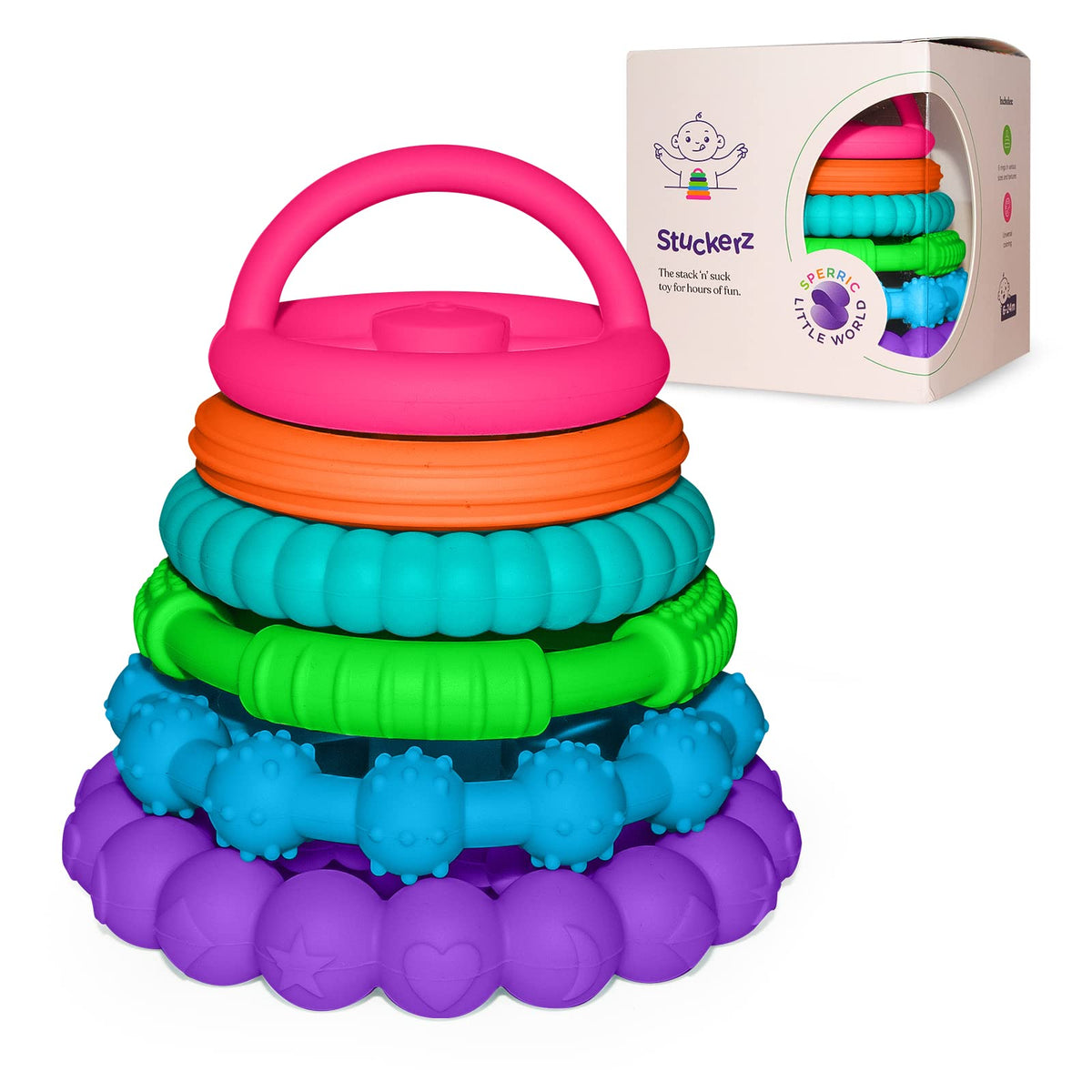 Silicone Stacking Rings Baby Toy | Soft Silicone Baby Stacking Teething Toys | Interactive and Fun Stacking Rings | Teeth Soothing Developmental Stacking Ring Toys for Babies Boy Girl Multicolor