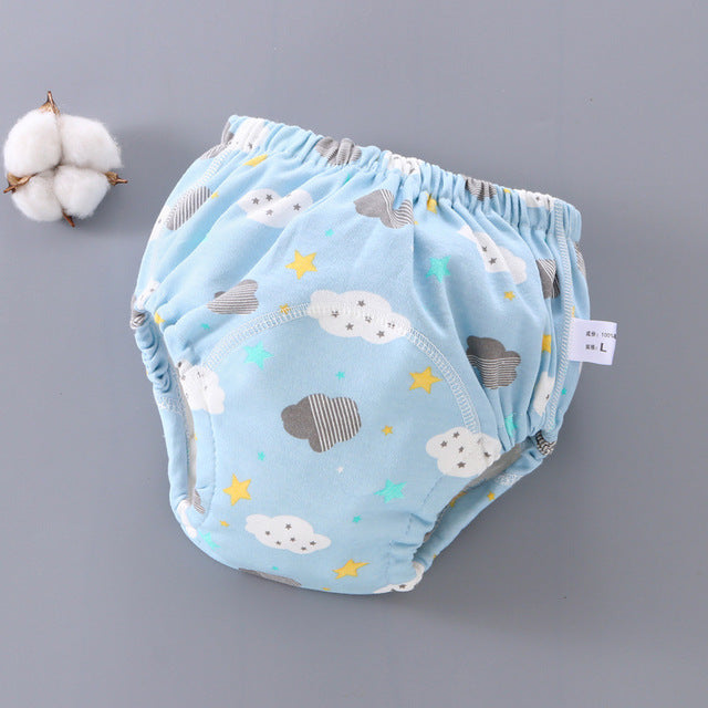 Washable 6-Layer Gauze Pocket Diaper Pants for Babies