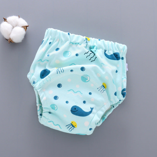 Washable 6-Layer Gauze Pocket Diaper Pants for Babies