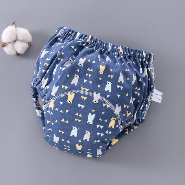 Washable 6-Layer Gauze Pocket Diaper Pants for Babies