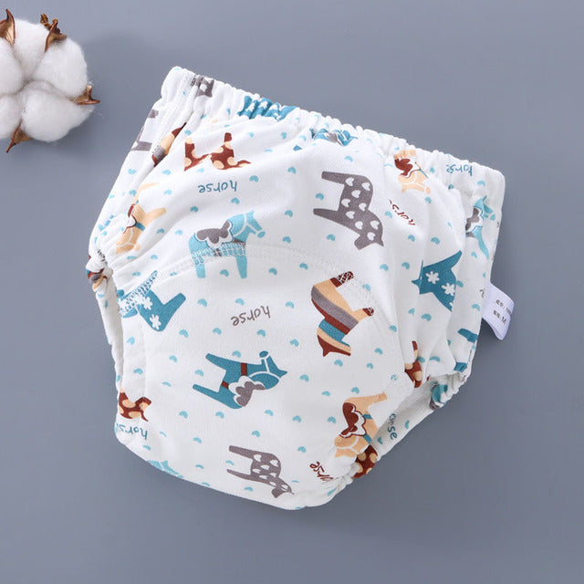 Washable 6-Layer Gauze Pocket Diaper Pants for Babies