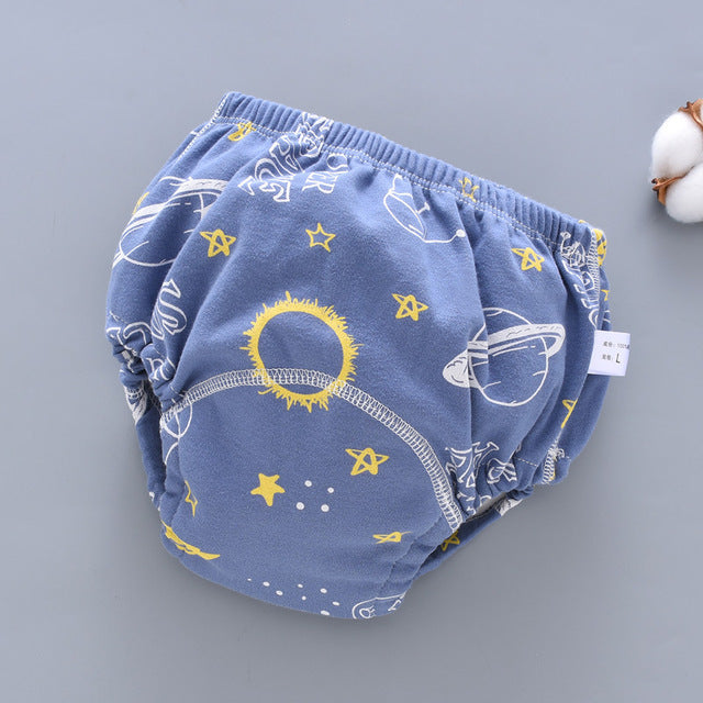 Washable 6-Layer Gauze Pocket Diaper Pants for Babies
