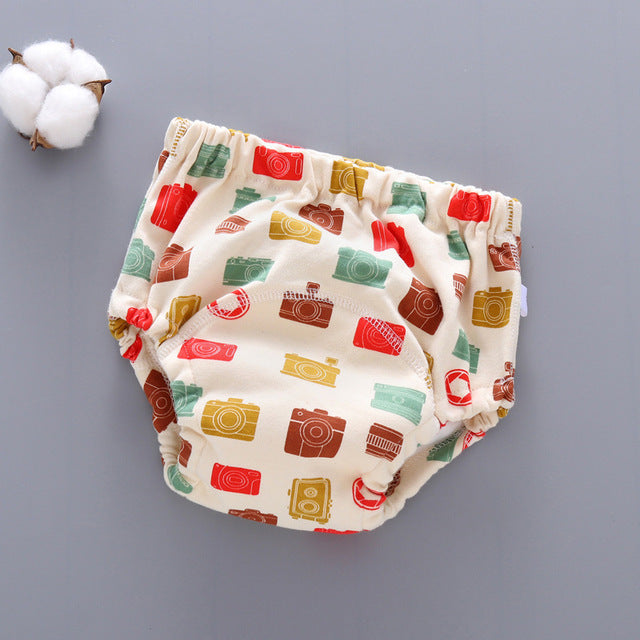 Washable 6-Layer Gauze Pocket Diaper Pants for Babies