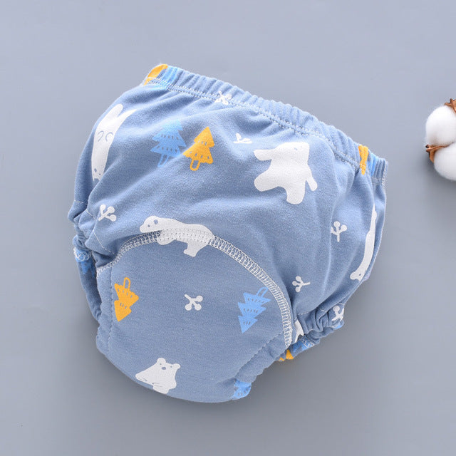 Washable 6-Layer Gauze Pocket Diaper Pants for Babies